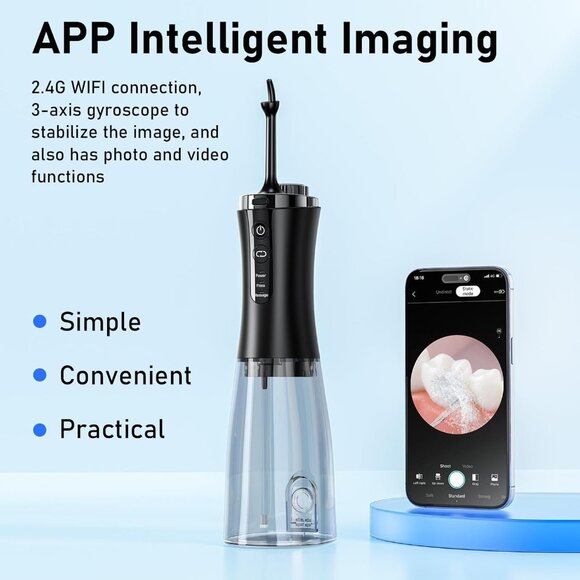 Oral irrigator Visual Water Flosser C2 with 10 MP Camera for Teeth, 2 Modes 12 G - Picture 2 of 4